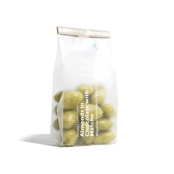 Migdolai Baltame Sokolade Su Matcha pakelis